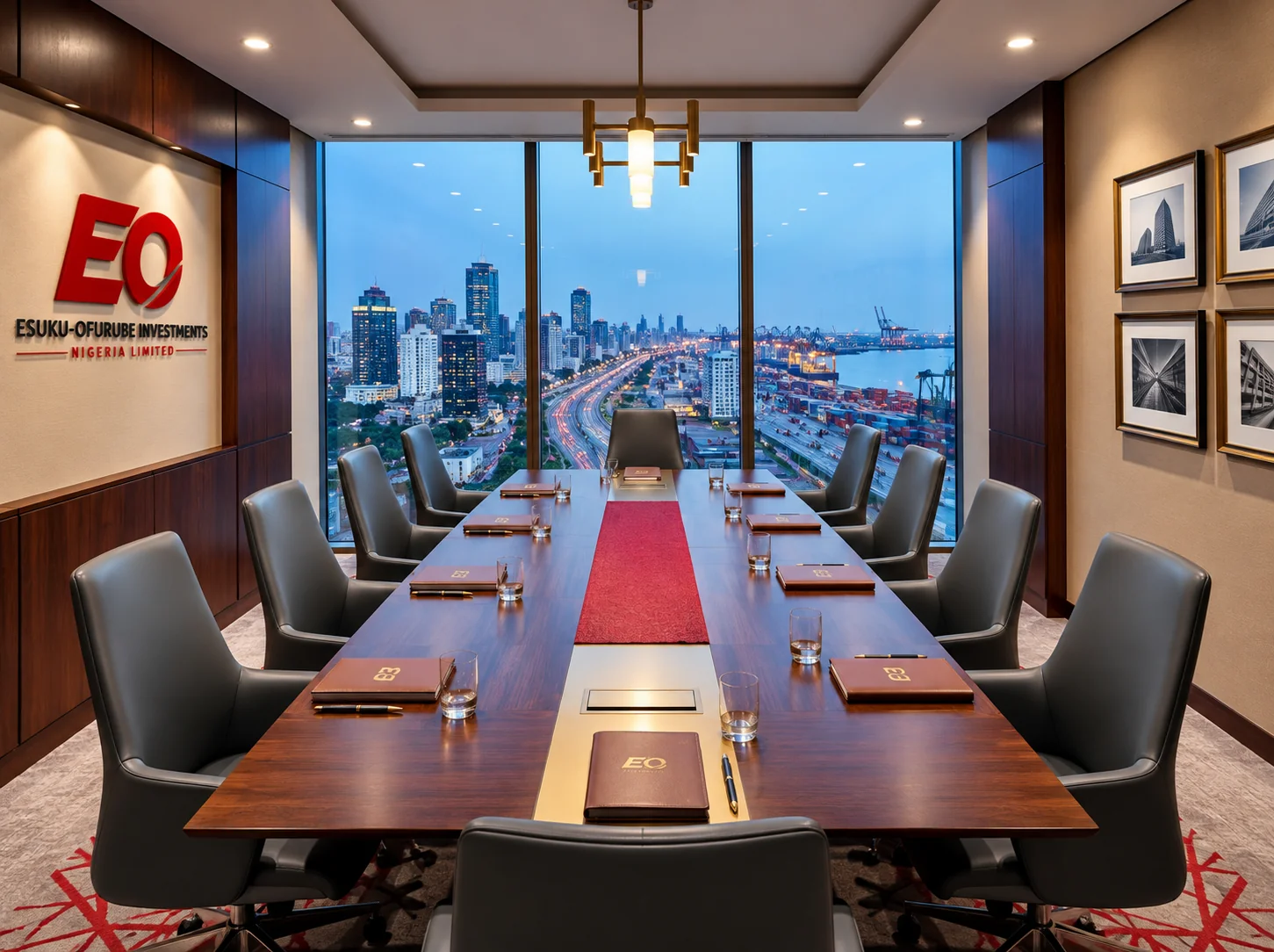 Executive leadership team in a modern African corporate boardroom meeting